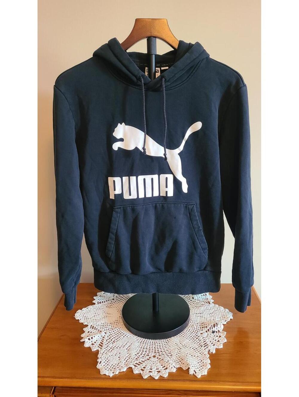 Vintage Puma Hoodie US/EU Small Regular Blue Casual Pullover